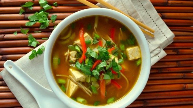 Суп-лапша с курицей и шпинатом Суп-лапша с курицей и шпинатом