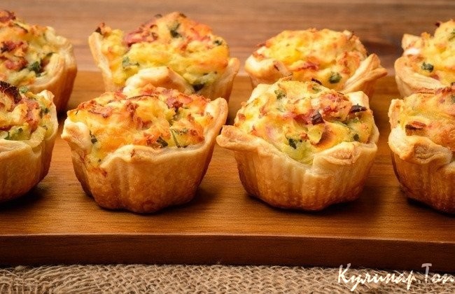 Тарталетки с сыром и грибами