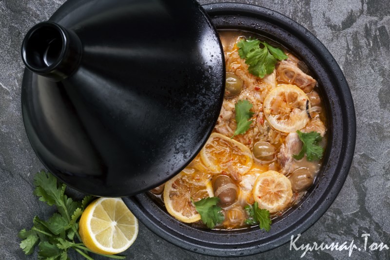 Тажин из мяса с картофелем и фасолью