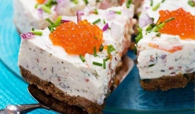 Торт с красной икрой Торт с красной икрой