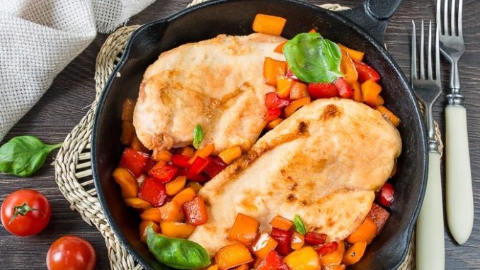 Жареная курица со сладким перцем Жареная курица со сладким перцем