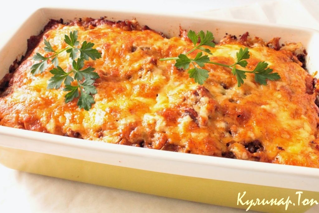 Запеканка из говядины с сельдью и картофелем