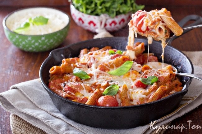 Запеканка из макарон и томатов