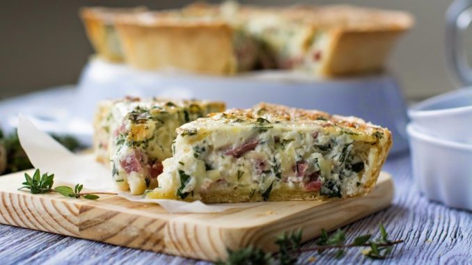 Киш с беконом и зеленью Киш с беконом и зеленью