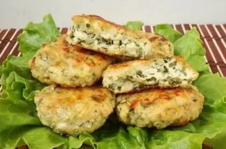 Куриные котлеты с творогом и шпинатом