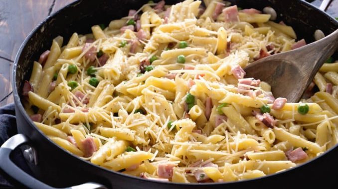 Паста с ветчиной и горошком Паста с ветчиной и горошком