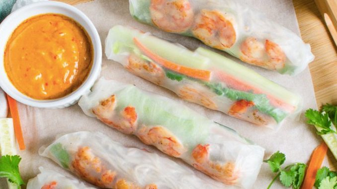 Роллы с овощами и креветками Роллы с овощами и креветками
