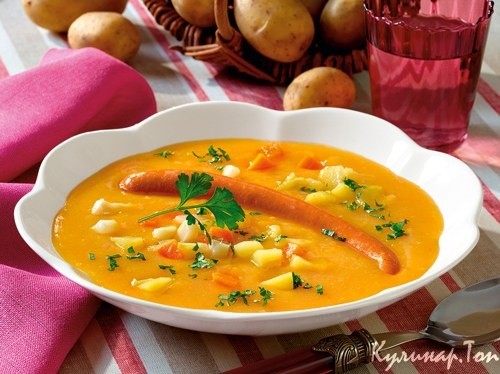 Суп картофельный с сосисками Суп картофельный с сосисками