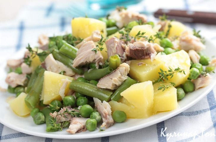 Тунец с картофелем и фасолью