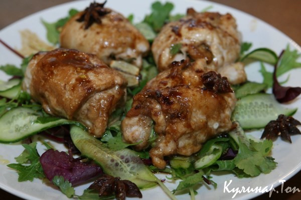 Куриные рулетики в пряном соусе
