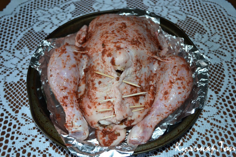 Курица фаршированная гречкой