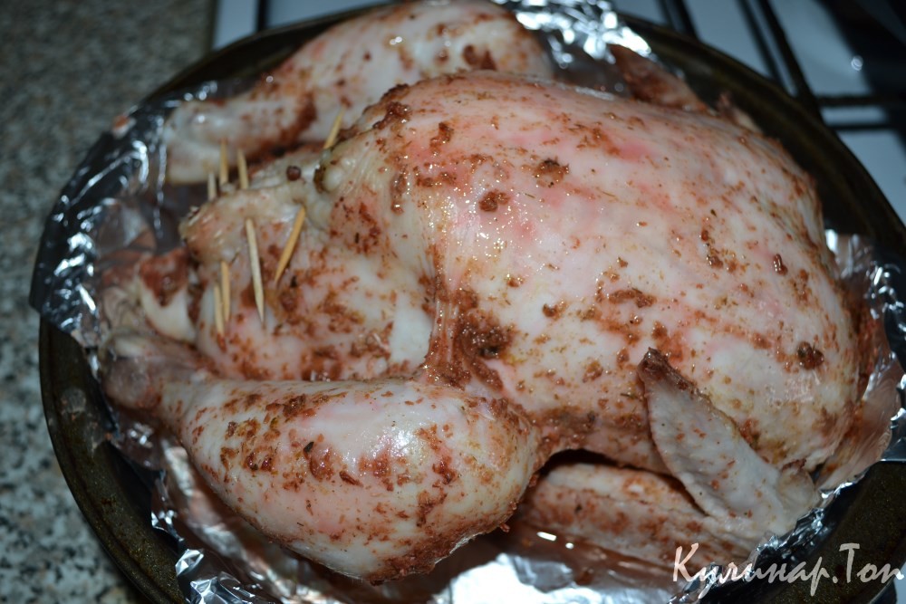 Курица фаршированная гречкой