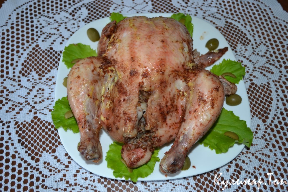 Курица фаршированная гречкой