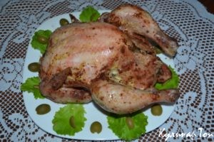Курица фаршированная гречкой