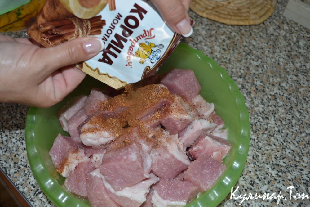 Шашлык из свинины в белом вине