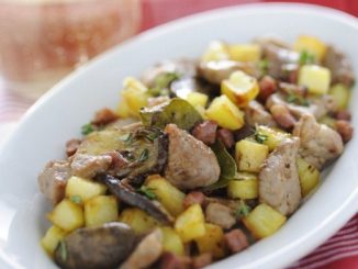 Свинина с картофелем и белыми грибами
