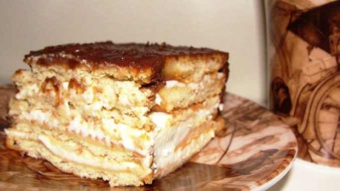 Торт из печенья с творожным кремом Торт из печенья с творожным кремом