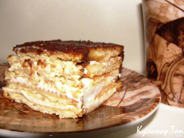 Торт из печенья с творожным кремом