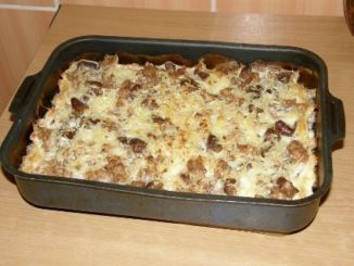 Запеканка из куриных сердечек с макаронами