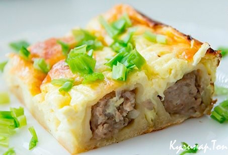Запеканка с сыром и пельменями Запеканка с сыром и пельменями
