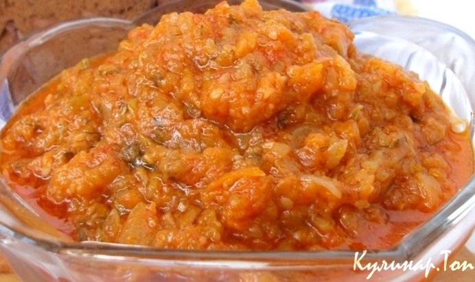 Кабачковая икра с помидорами