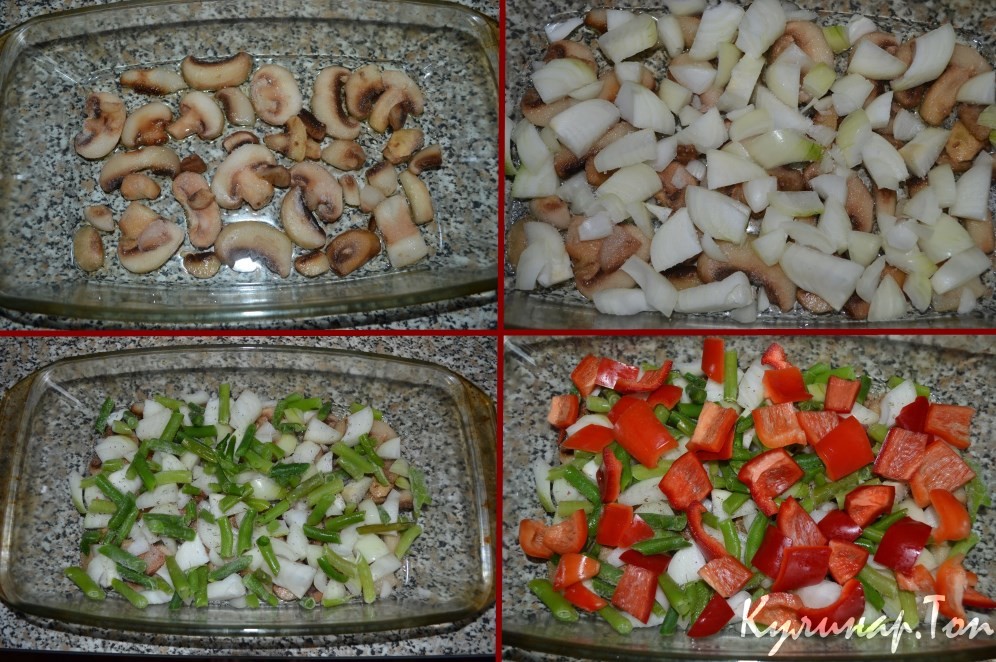 Курица с шампиньонами и овощами