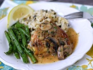 Курица в шампанском с грибами