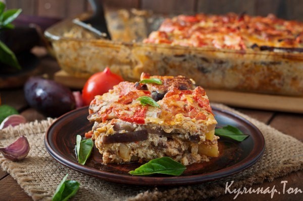 Мусака с шампиньонами