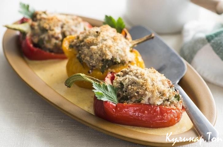 Перцы с фаршем из свинины и индейки