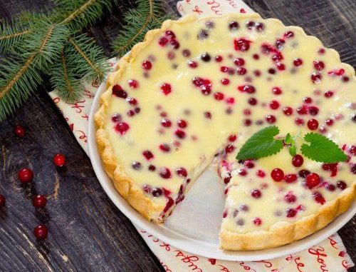 Пирог с клюквой и сметаной Пирог с клюквой и сметаной