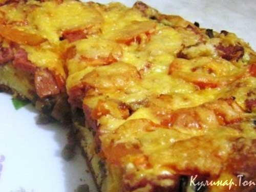 Пицца с ветчиной и ананасом Пицца с ветчиной и ананасом