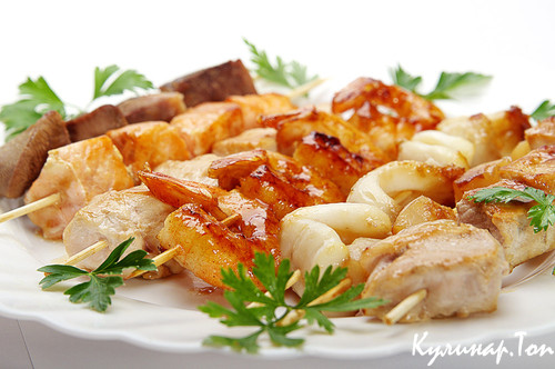 Шашлык из морской рыбы Шашлык из морской рыбы