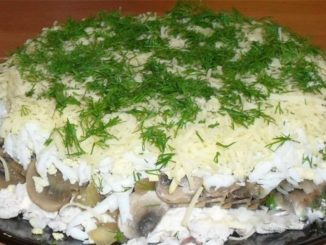 Салат из грибов и сыра