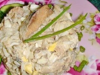 Салат с сардинами и рисом