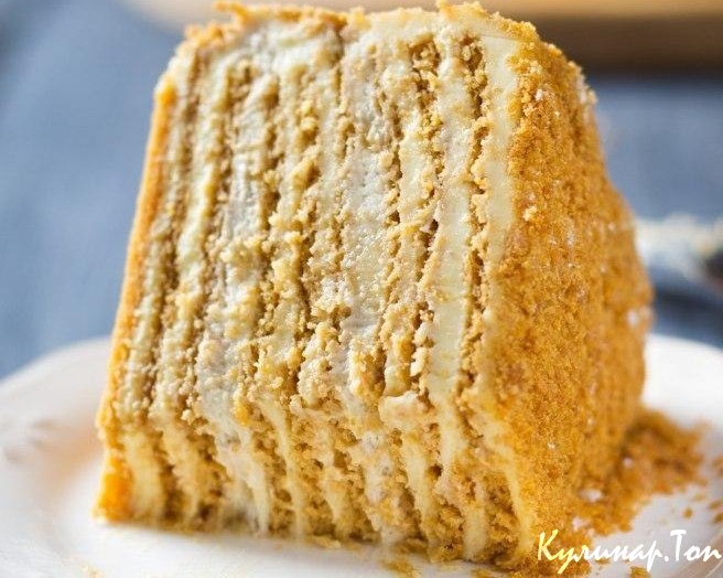 Карамельный медовик с апельсиновым кремом