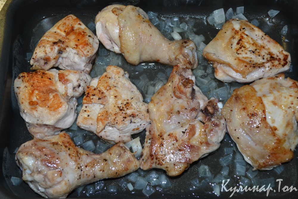 Курица под виноградом
