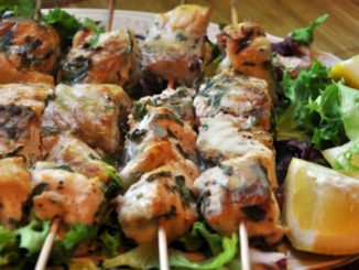 Шашлык из осетрины с раками