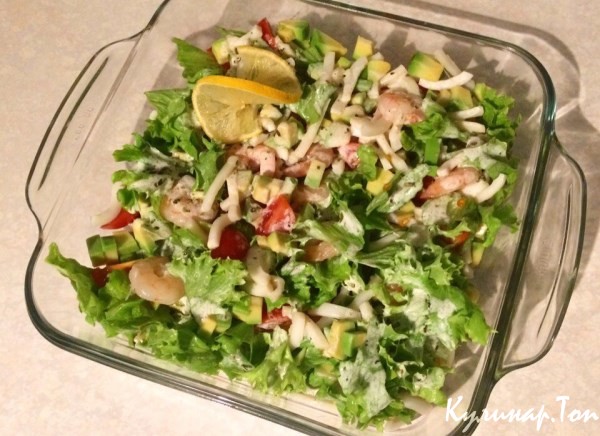 Салат морской с грибами