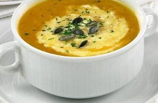 Тыквенный суп-крем с креветками