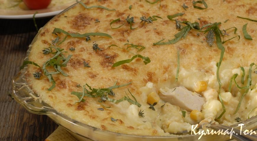 Запеканка с курицей и кукурузой
