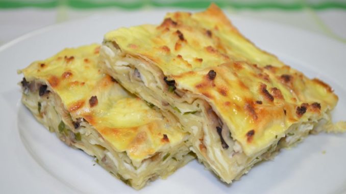 Пирог из лаваша с курицей и зеленью Пирог из лаваша с курицей и зеленью