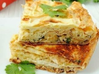 Пирог из лаваша с ветчиной, сыром и овощами