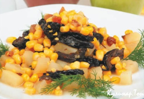 Плов из кукурузы с фруктами Плов из кукурузы с фруктами