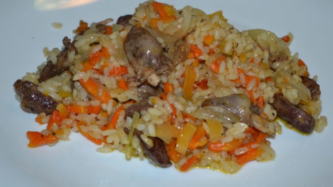 Плов с куриными сердечками-18 Плов с куриными сердечками