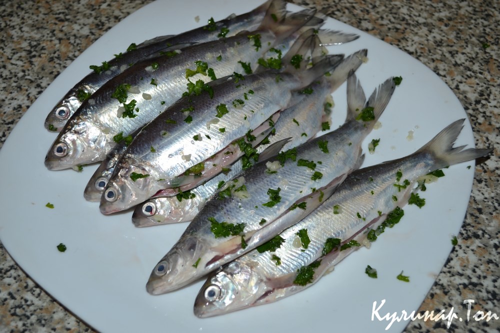 Жареный сырок с петрушкой и лимоном