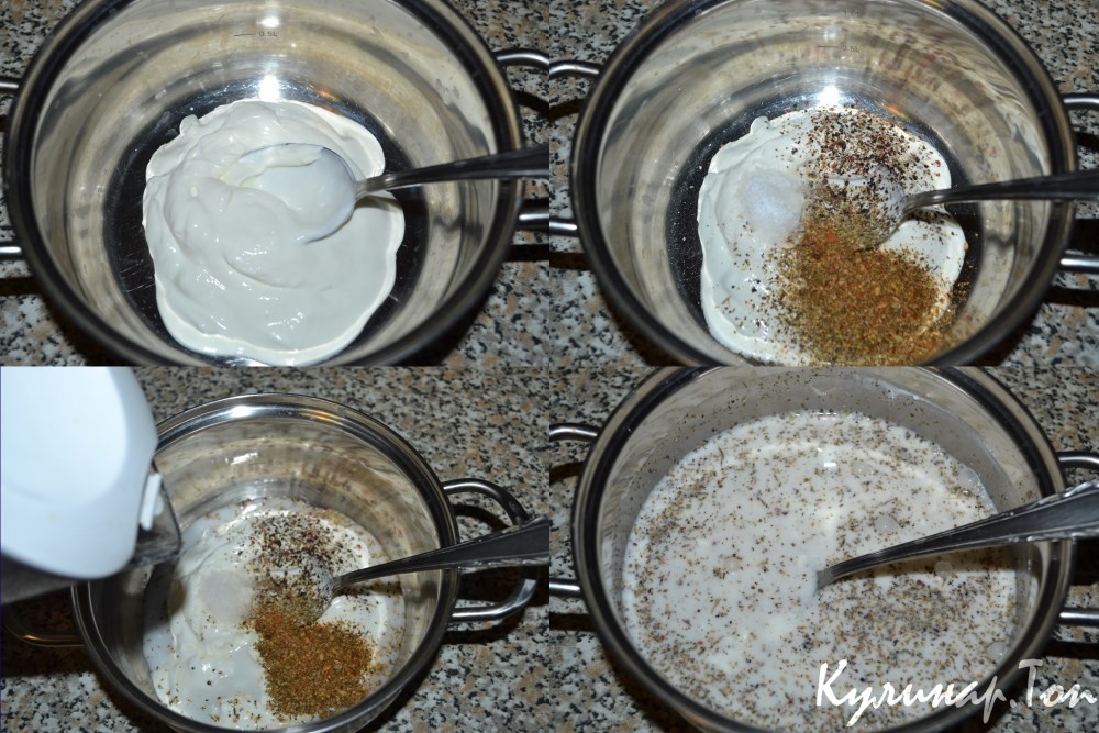 "Ежики" с картофелем в сметанном соусе