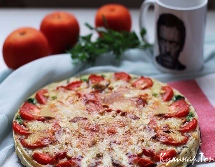 Киш с грибами и помидорами