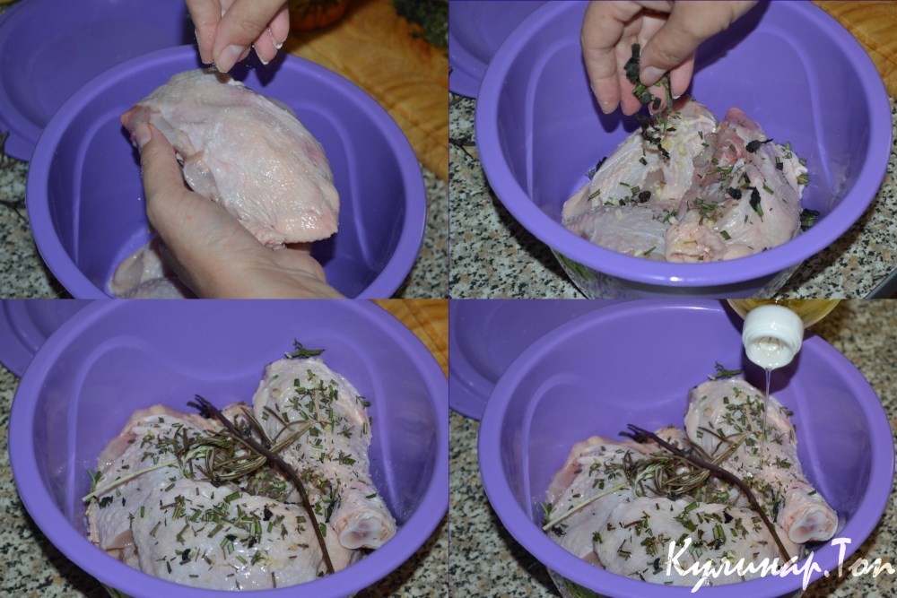 Курочка с ароматными травками