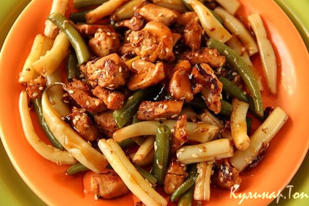 Курица со стручковой фасолью по-мексикански