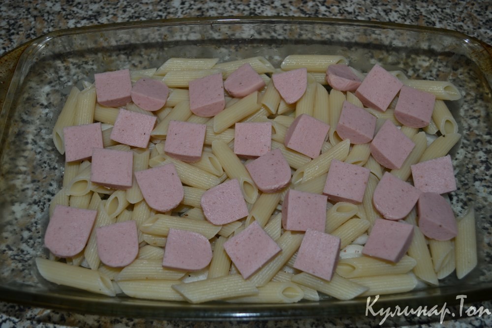 Макаронник с сосисками
